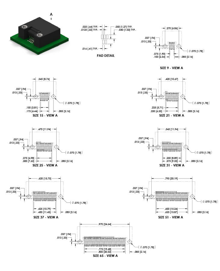 PCB Right Angle SMT Nano - Dual Row Right Angle Extended Profile SMT ...